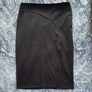 Foreign Exchange Black Midi Skirt